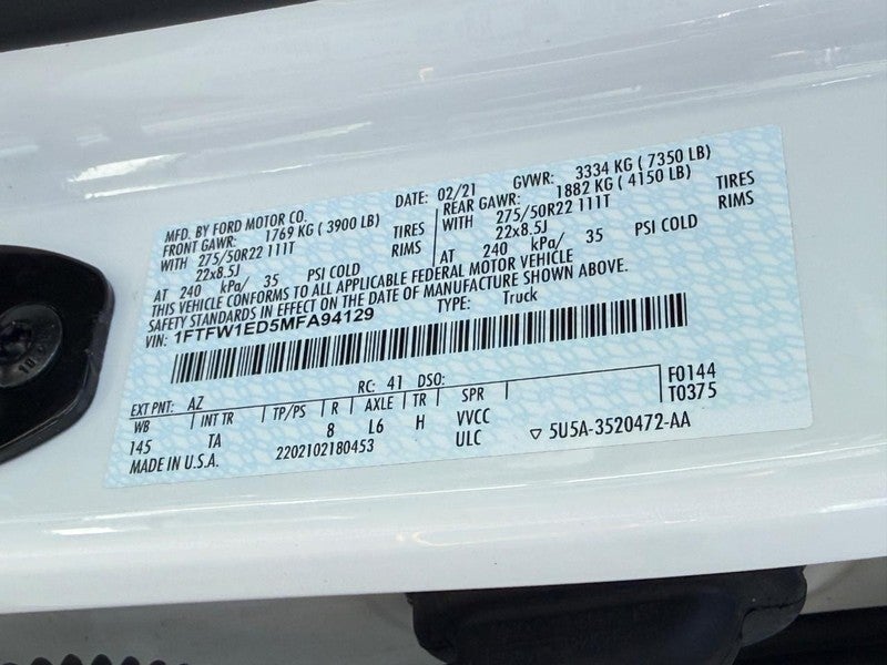 2021 Ford F-150 Limited 4WD SuperCrew 5.5' Box