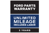 Ford Parts Warranty: Two years. Unlimited mileage. Includes labor.*